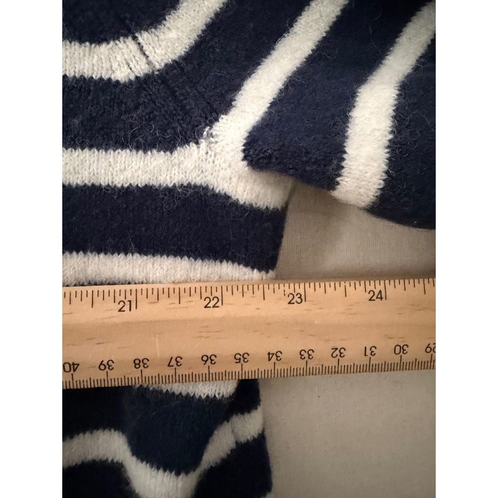 New Madewell Striped Wool/Alpaca Blend Open Cardigan size Medium Blue/White - Picture 6 of 7